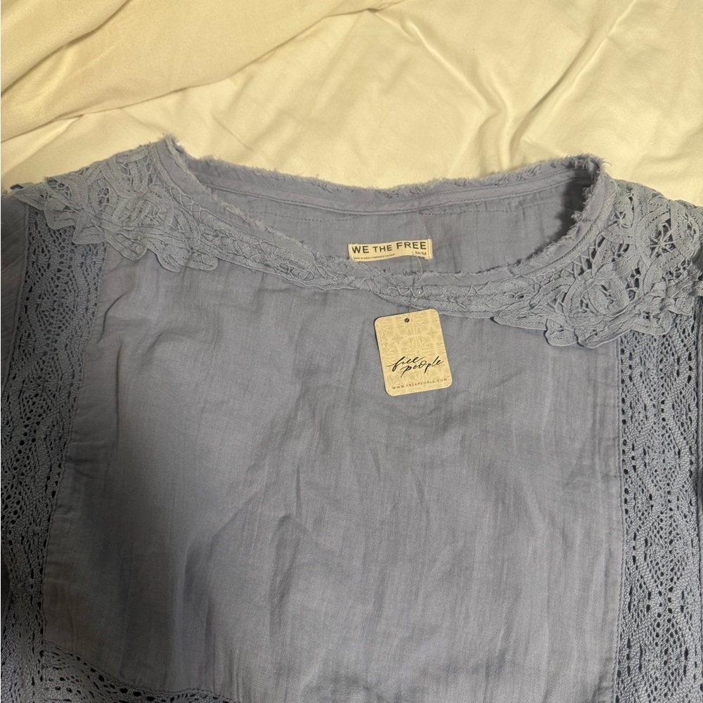 Free People NWT “Rustic Romance Blouse” Country Tide! Gorgeous Detail ❤️ - Picture 8 of 12